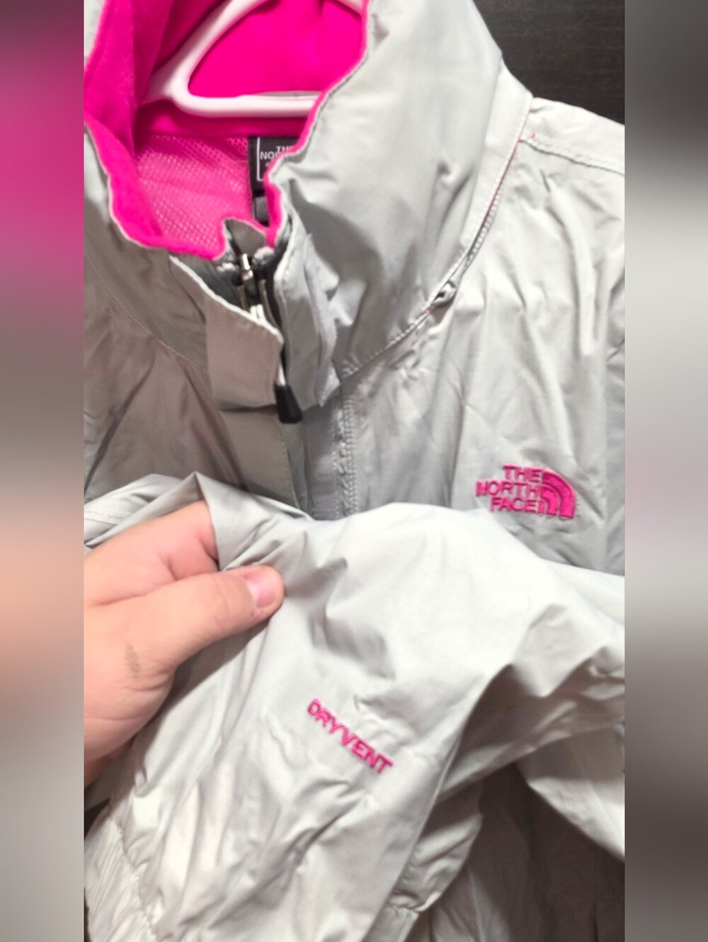 The North Face Kids' Gray & Pink DryVent Jacket Women Xl